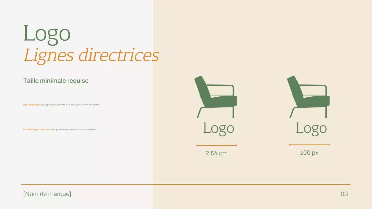 ligne directrice de la marque de mobilier minimaliste vert