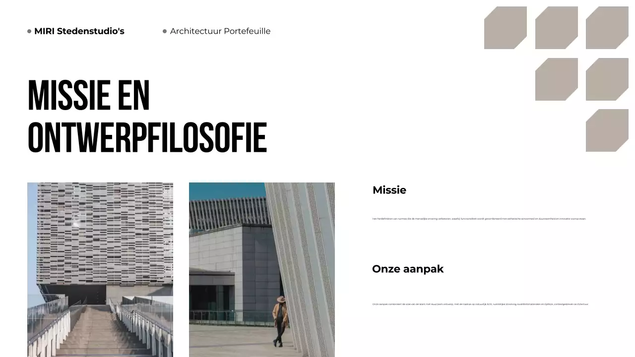 Beige moderne architectuur portfolio