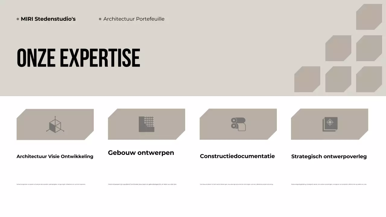 Beige moderne architectuur portfolio