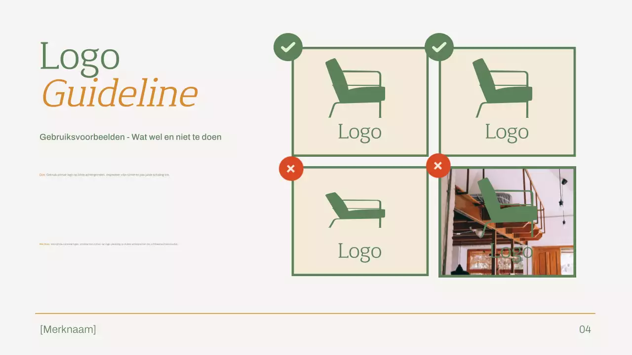 groene minimalistische merkrichtlijn voor meubels
