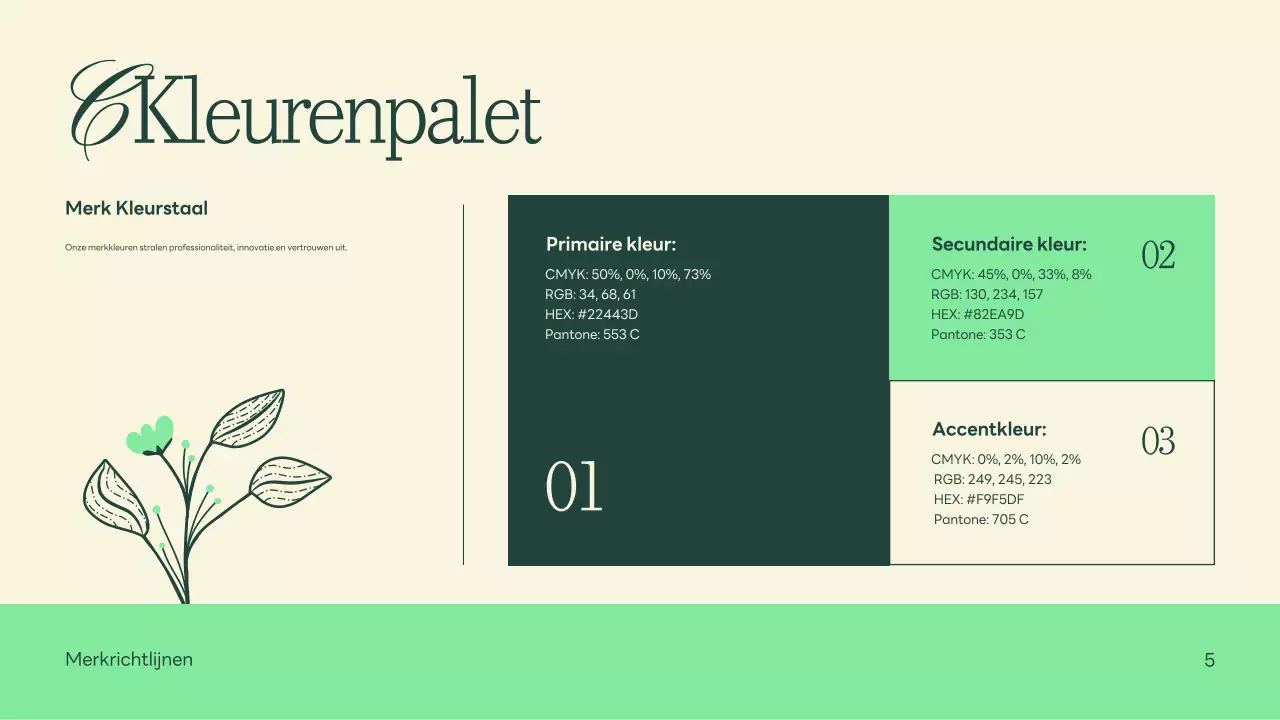 Groen Beige Natuur Minimalistische Merkrichtlijnen