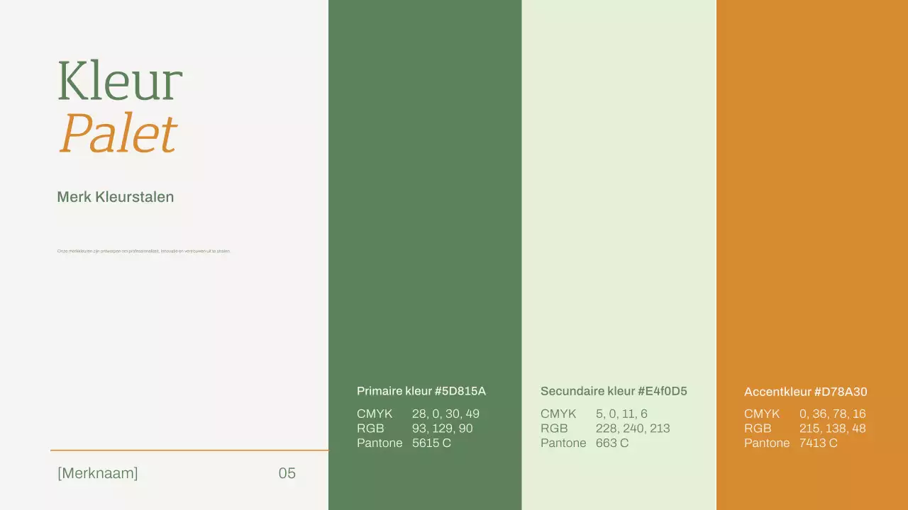 groene minimalistische merkrichtlijn voor meubels