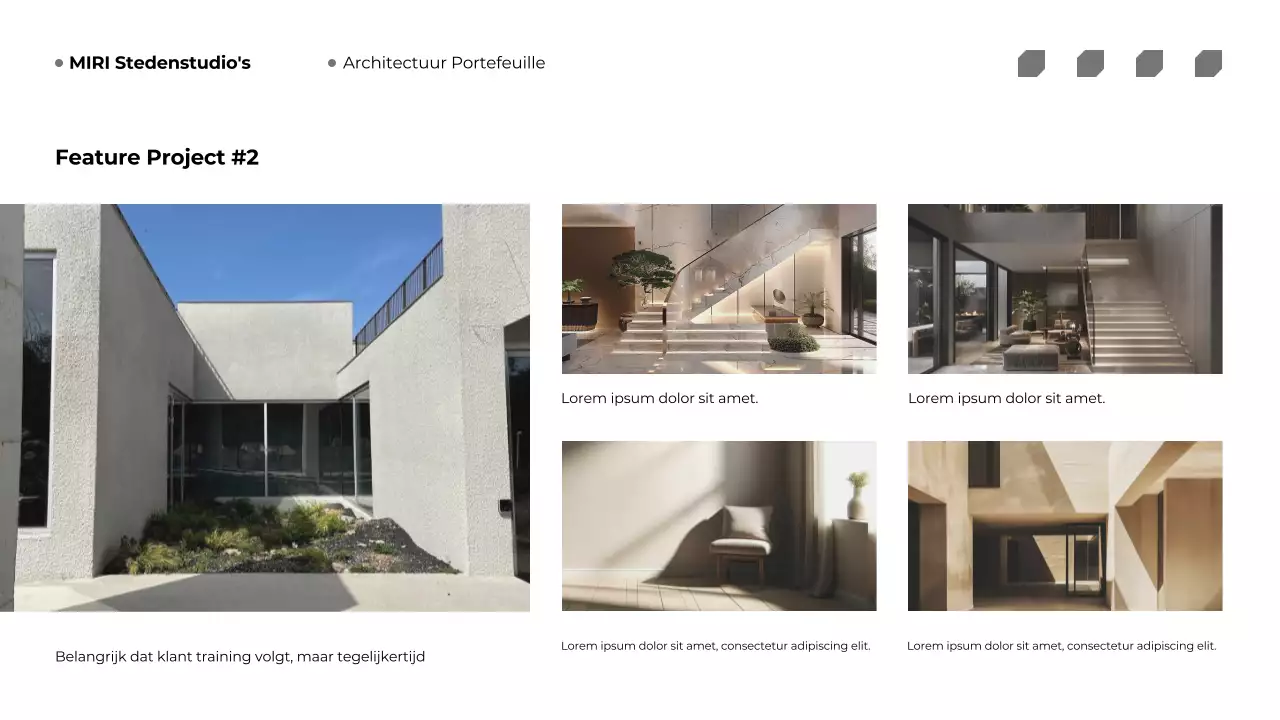 Beige moderne architectuur portfolio