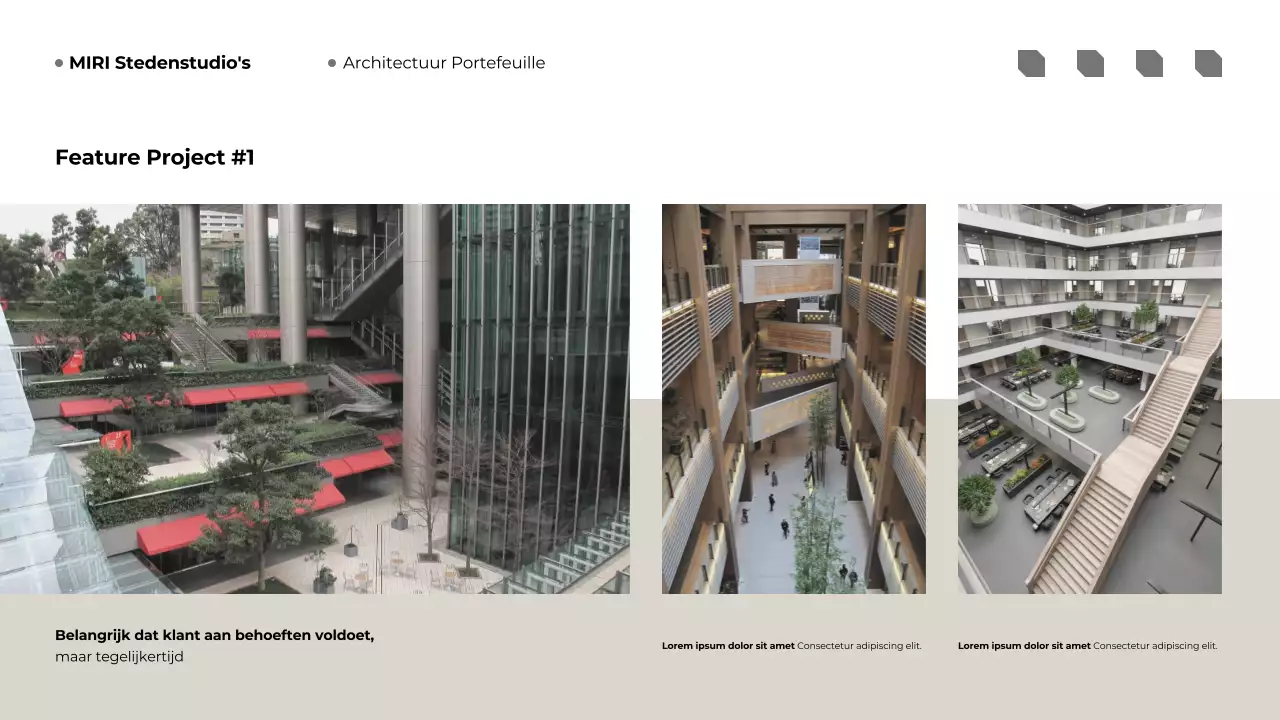 Beige moderne architectuur portfolio