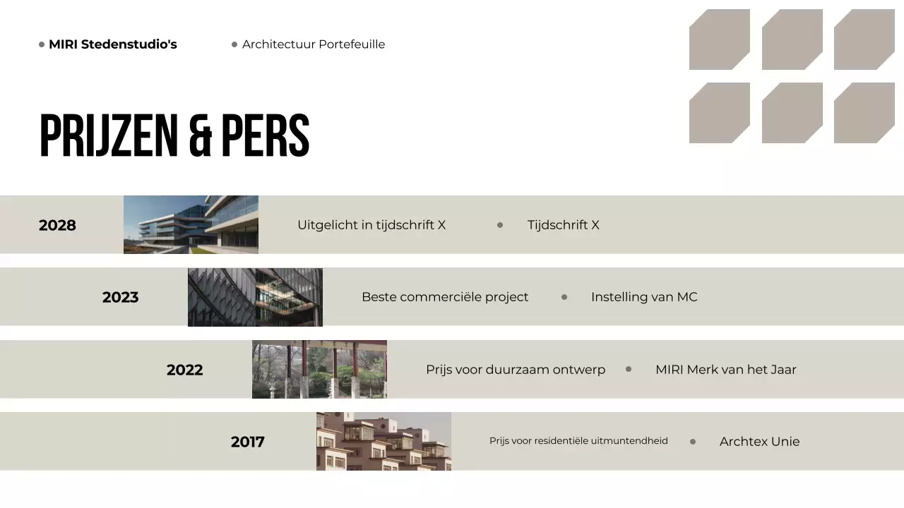 Beige moderne architectuur portfolio