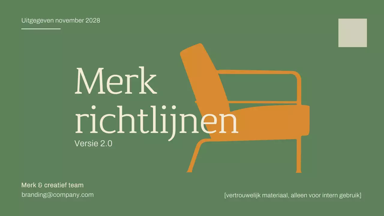 groene minimalistische merkrichtlijn voor meubels
