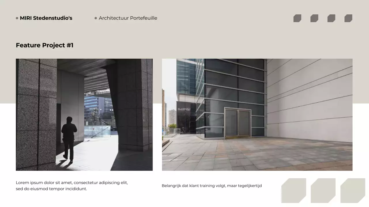 Beige moderne architectuur portfolio