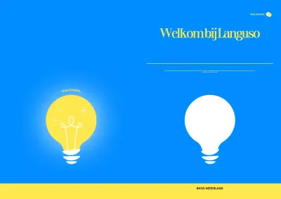 Een moderne school voor vreemde talen promoten met gloeilampillustraties