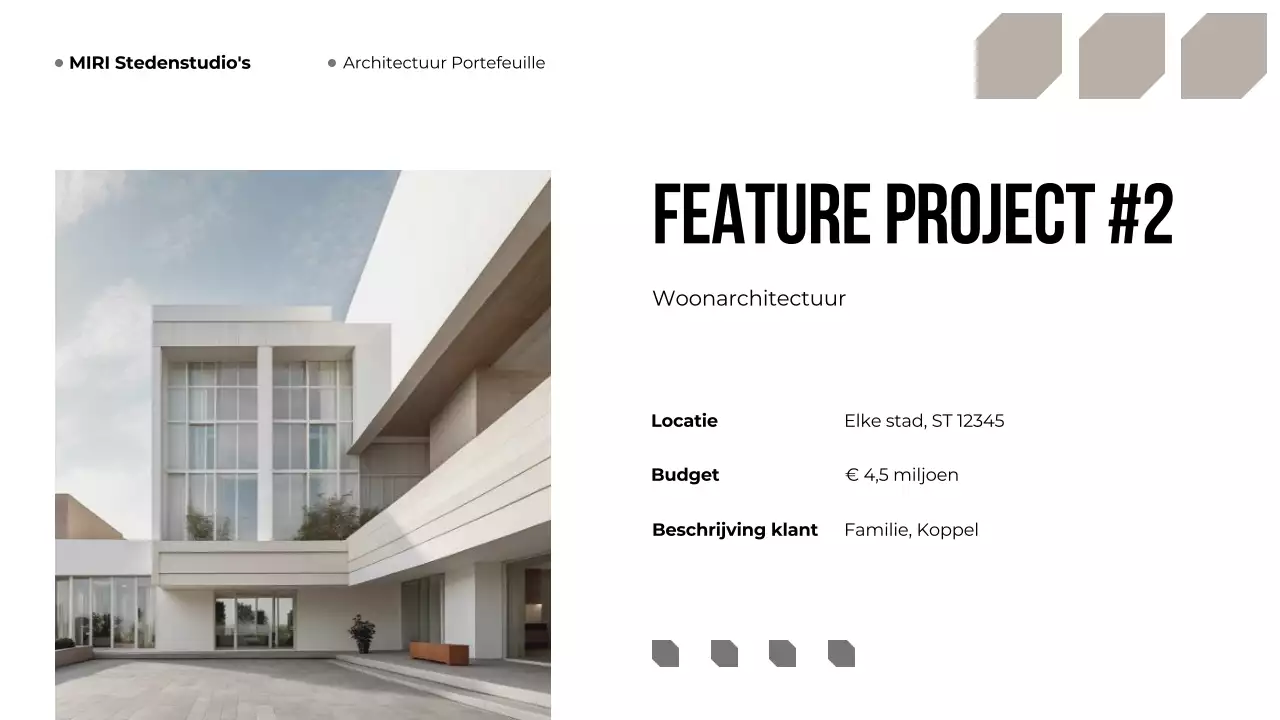 Beige moderne architectuur portfolio