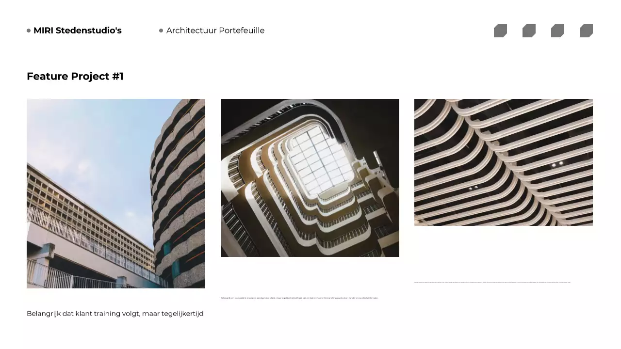 Beige moderne architectuur portfolio