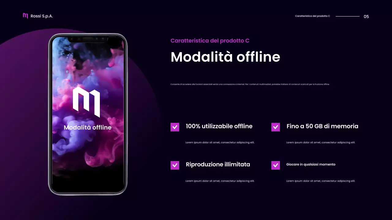 promozione multimediale mobile moderna e viola