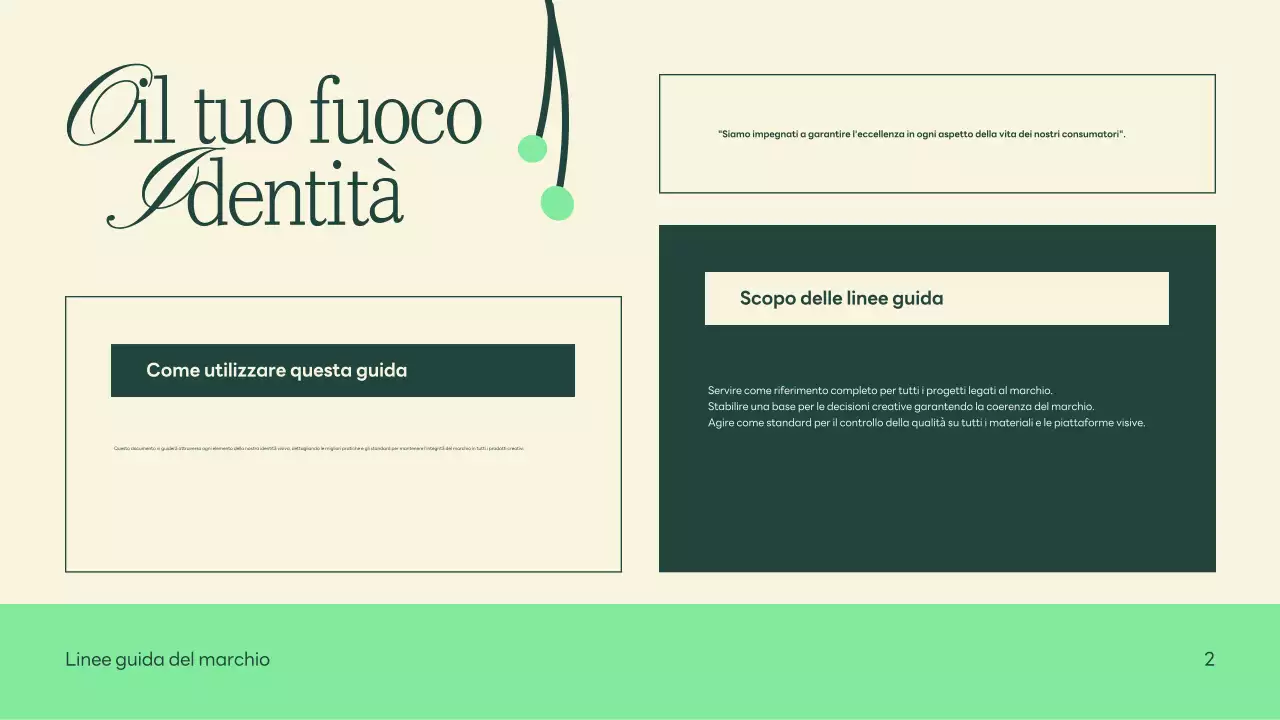 Verde Beige Natura Linee guida del marchio minimalista