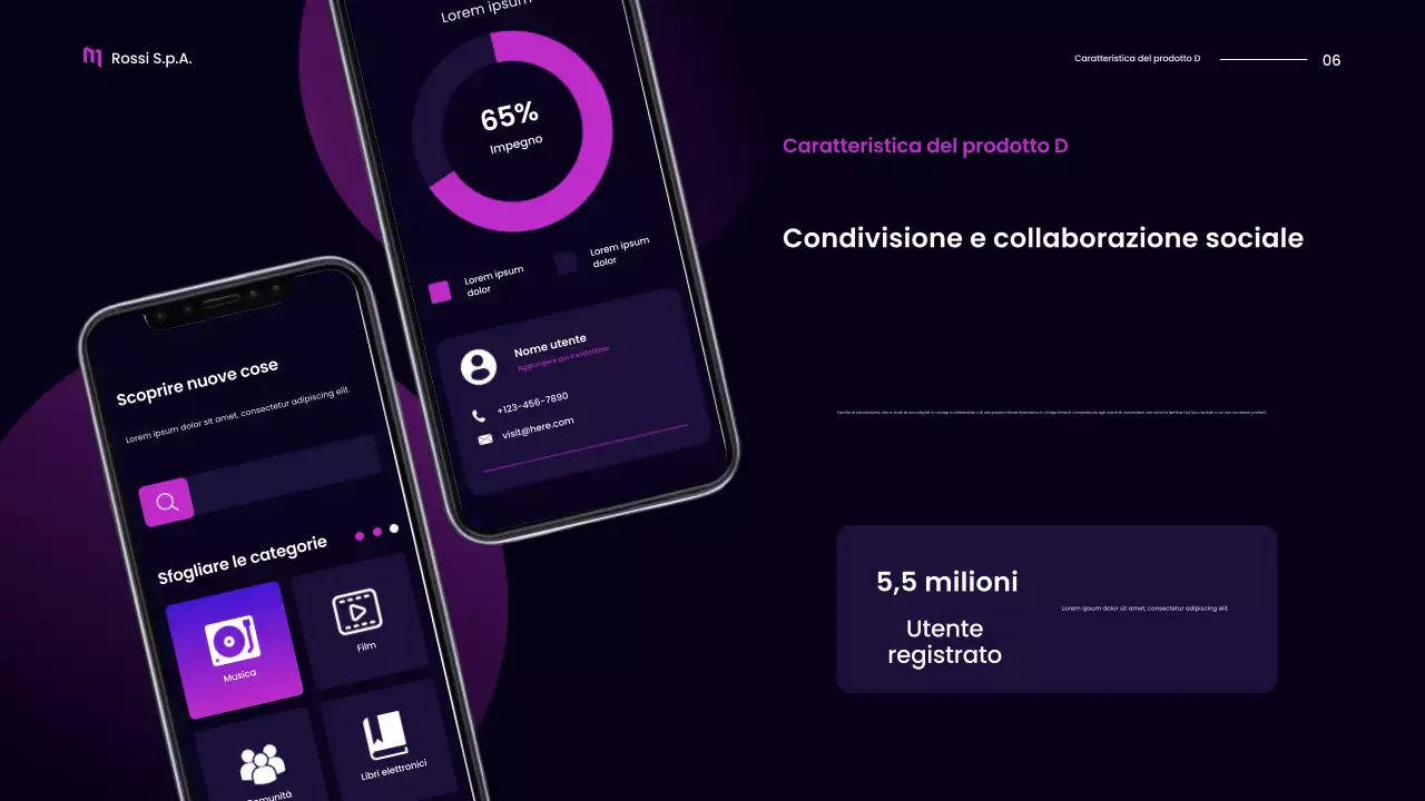 promozione multimediale mobile moderna e viola