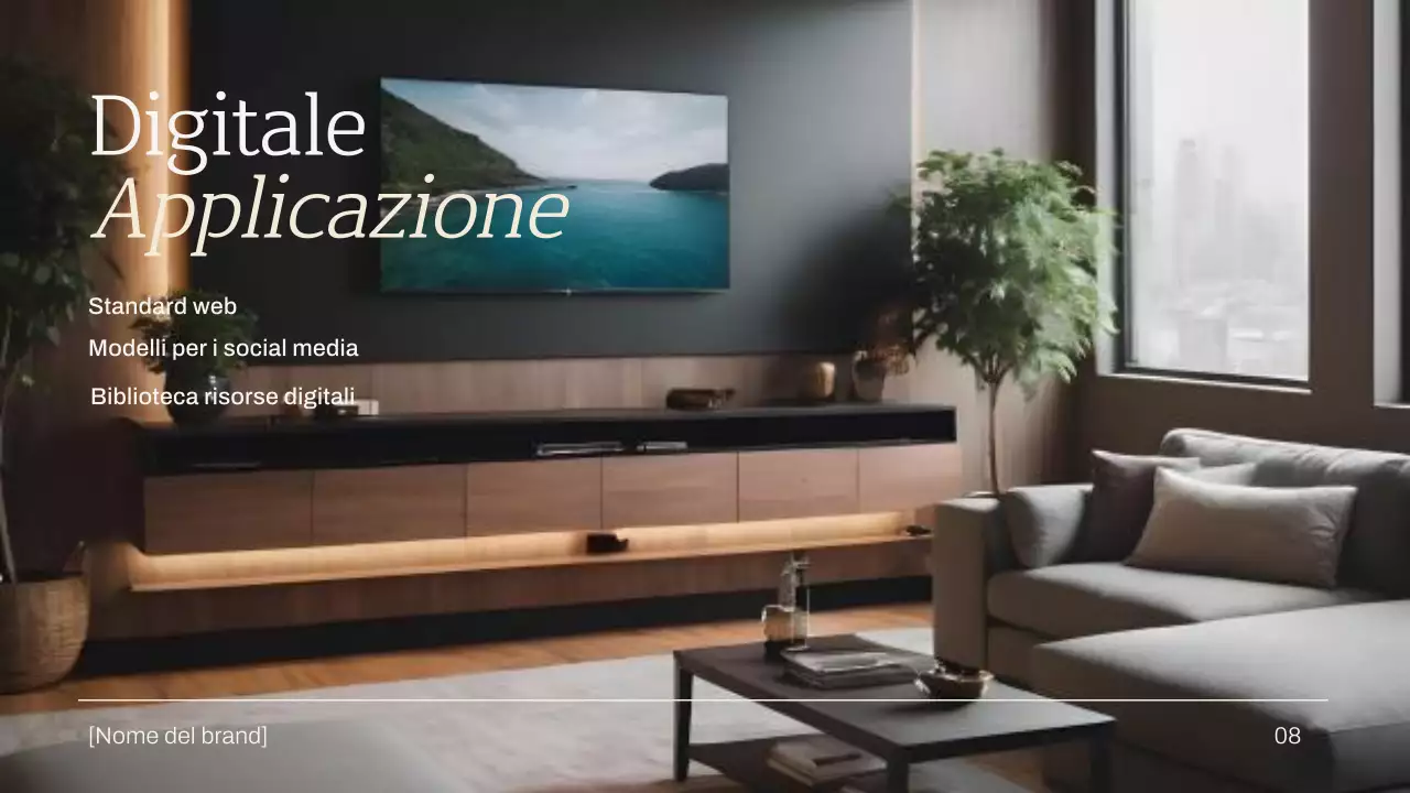 linea guida del marchio per l'arredamento minimalista verde