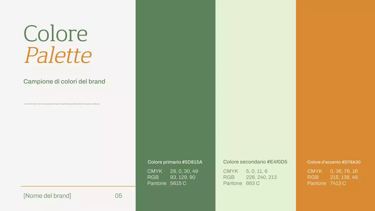 linea guida del marchio per l'arredamento minimalista verde