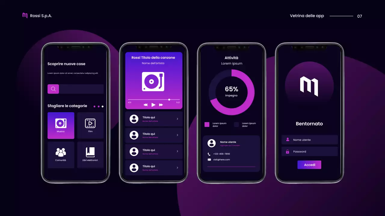 promozione multimediale mobile moderna e viola