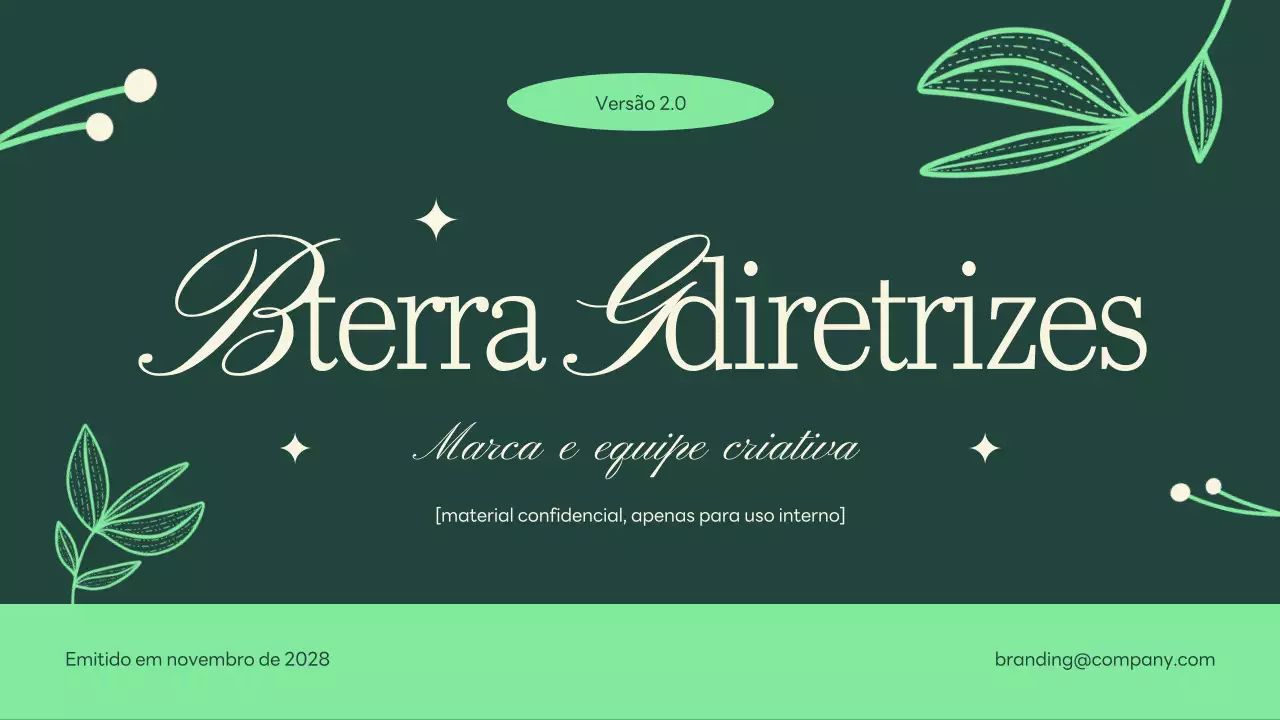 Verde Bege Natureza Diretrizes de marca minimalistas