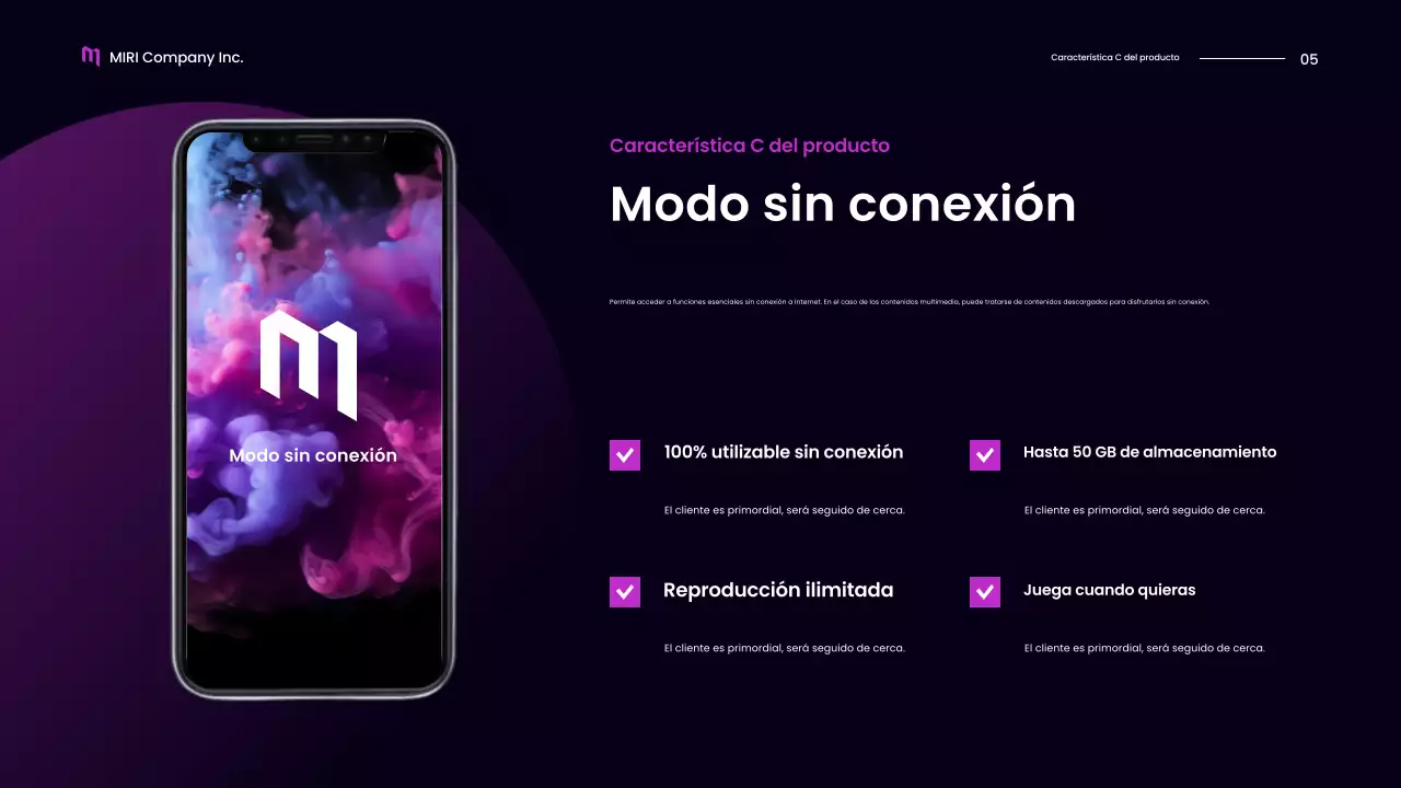 promoción multimedia móvil moderna de color púrpura