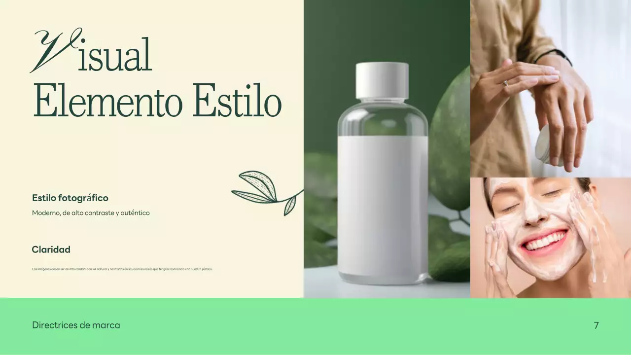 Verde Beige Naturaleza Minimalista Directrices de marca