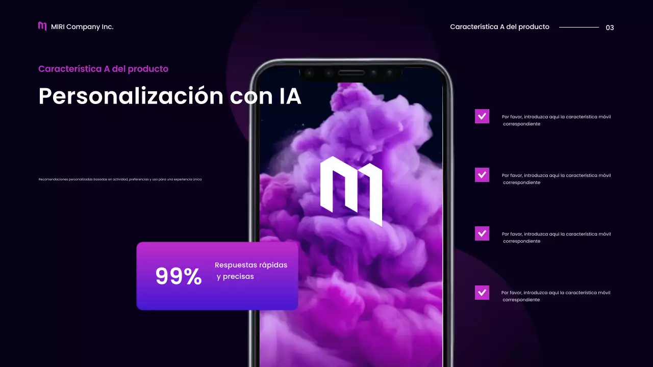 promoción multimedia móvil moderna de color púrpura