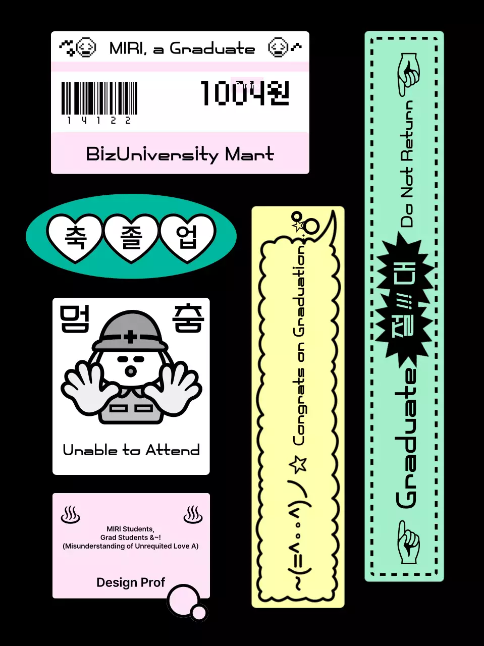 Minty Bottle Flavor Graduation Stickers