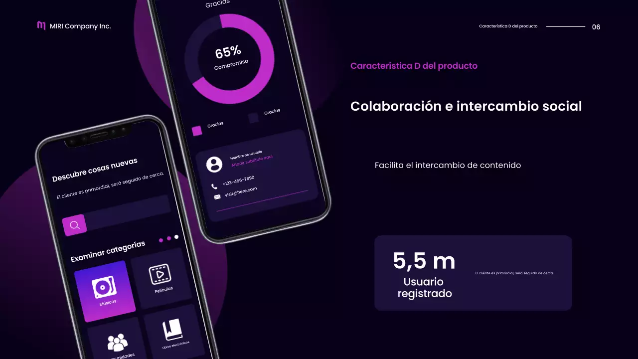 promoción multimedia móvil moderna de color púrpura