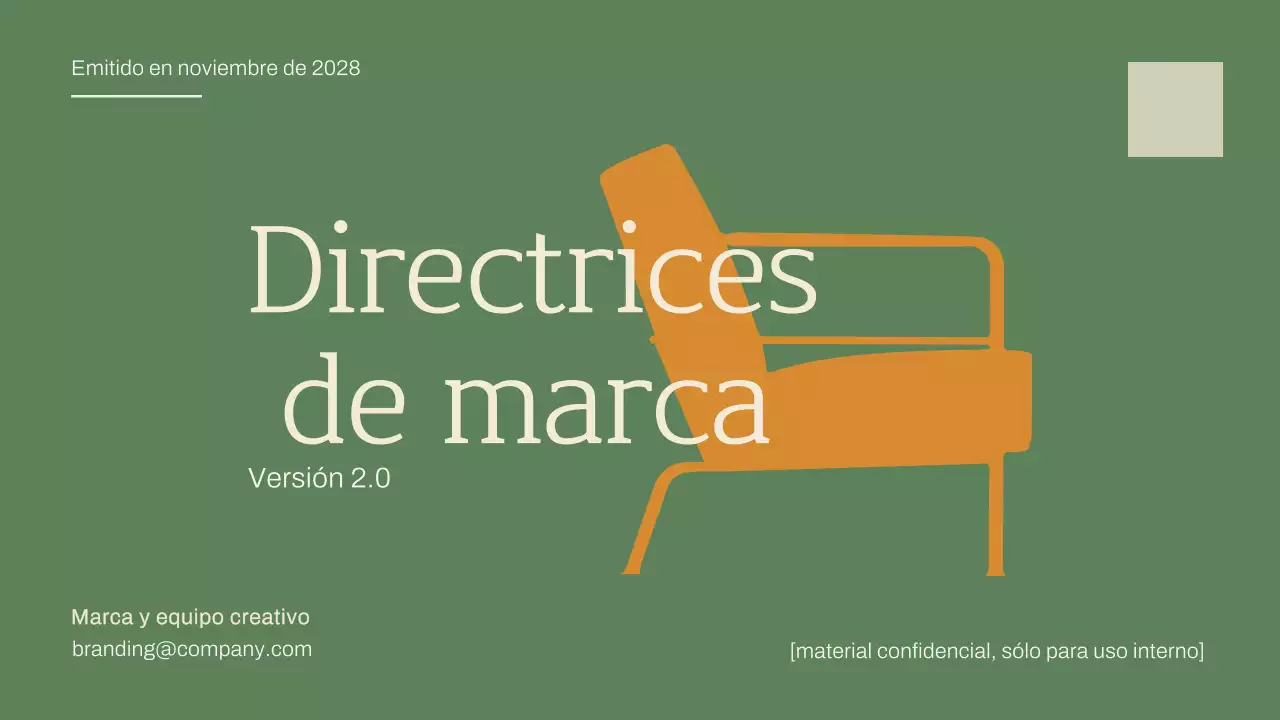 mobiliario minimalista verde directriz de marca