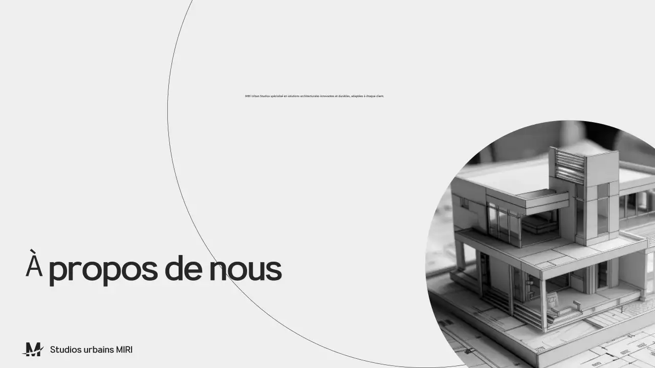 Présentation du portfolio de l'architecture noire et grise