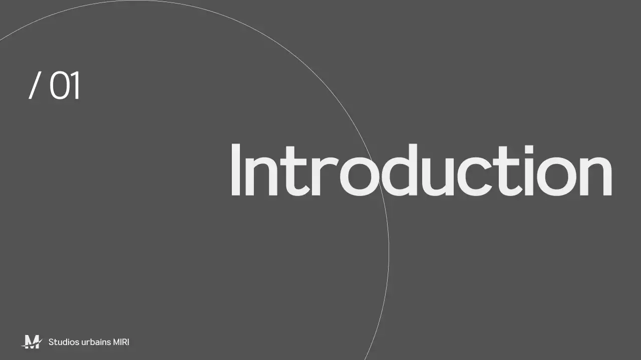 Présentation du portfolio de l'architecture noire et grise