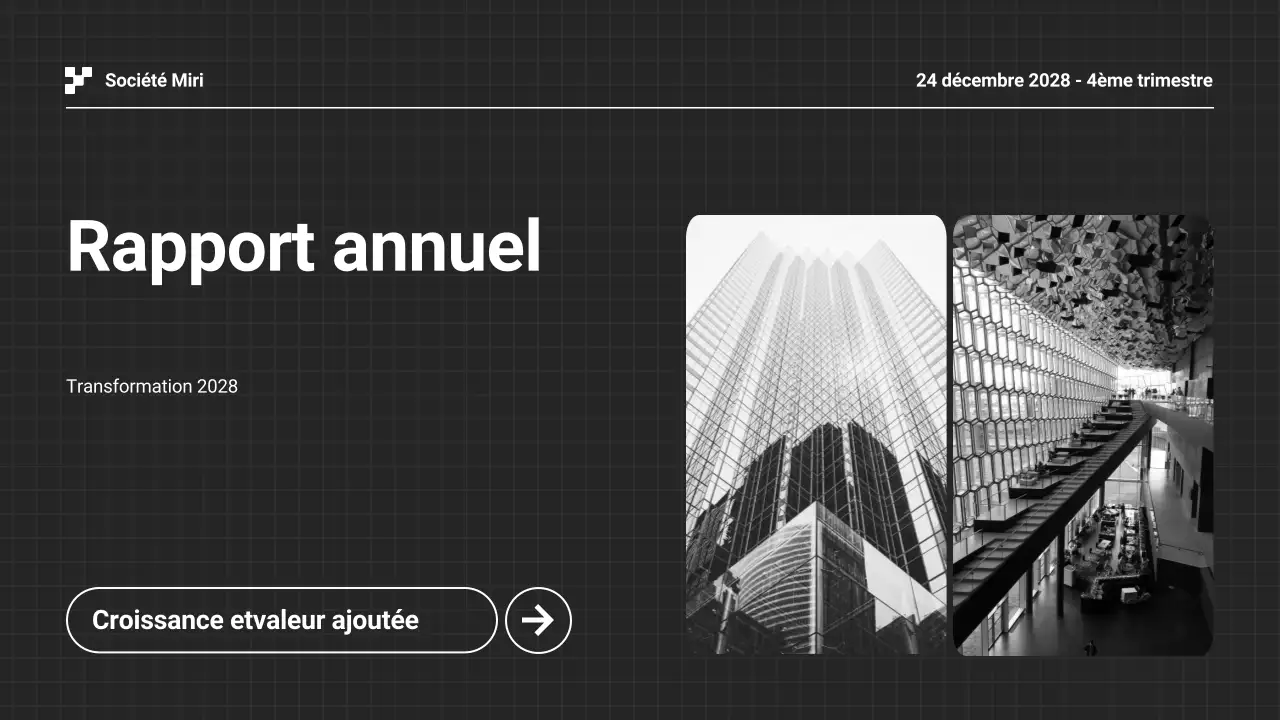 Présentation du rapport annuel d'activité en noir et blanc