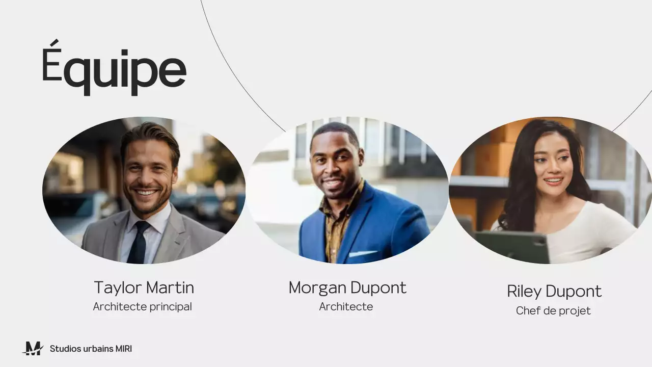 Présentation du portfolio de l'architecture noire et grise