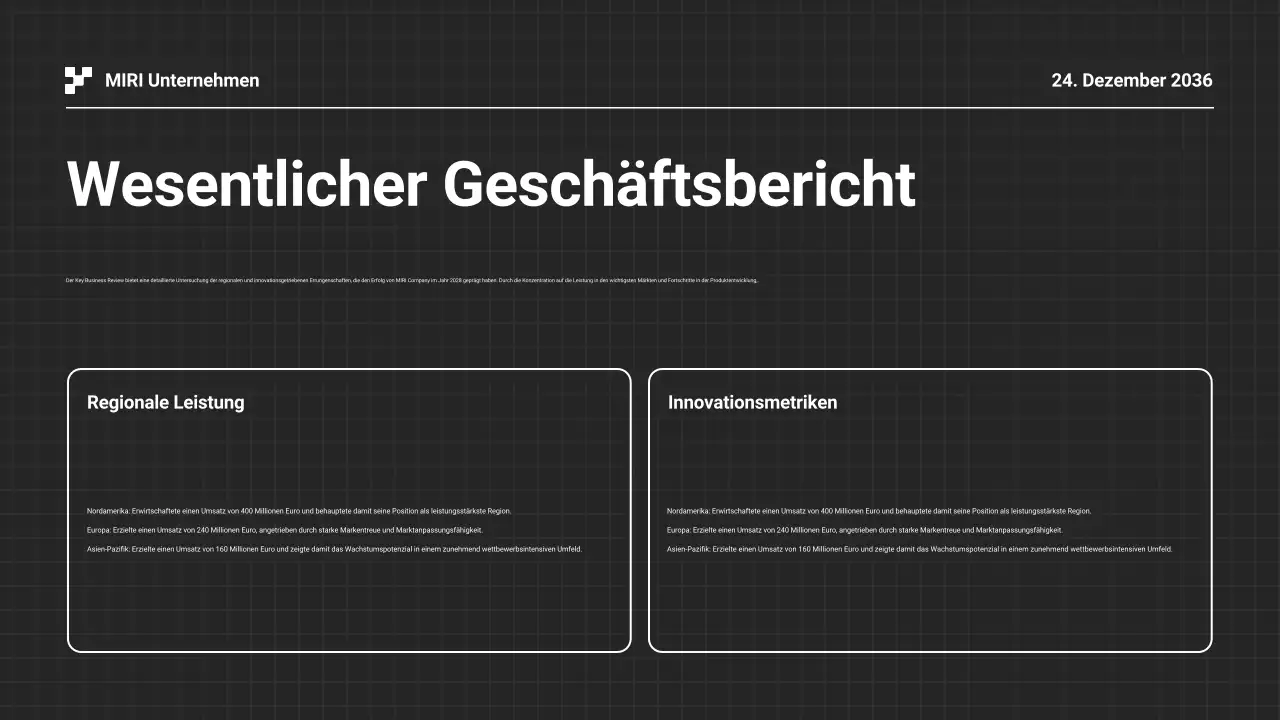 Schwarz-Weiß-Präsentation des Jahresberichts
