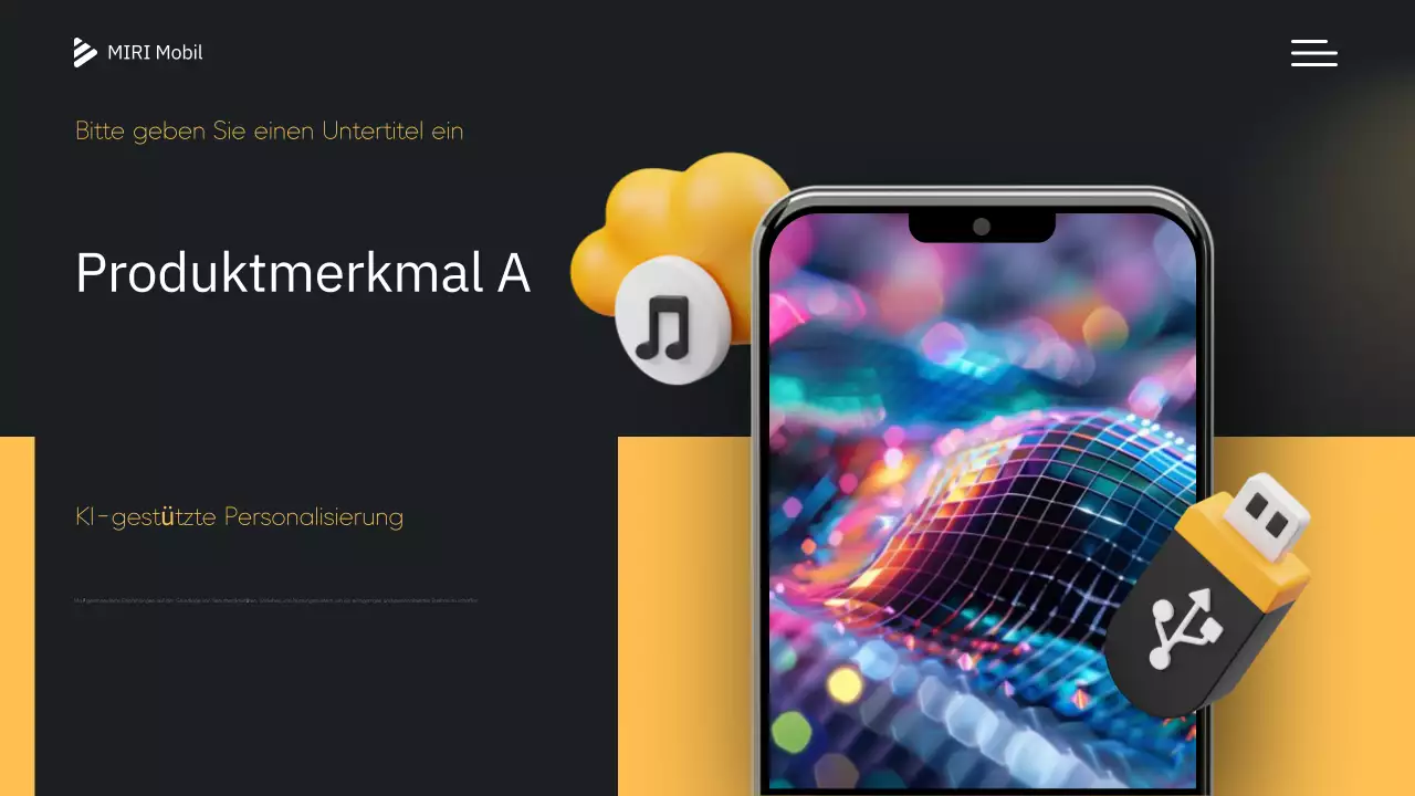 Gelbe moderne mobile Einführung