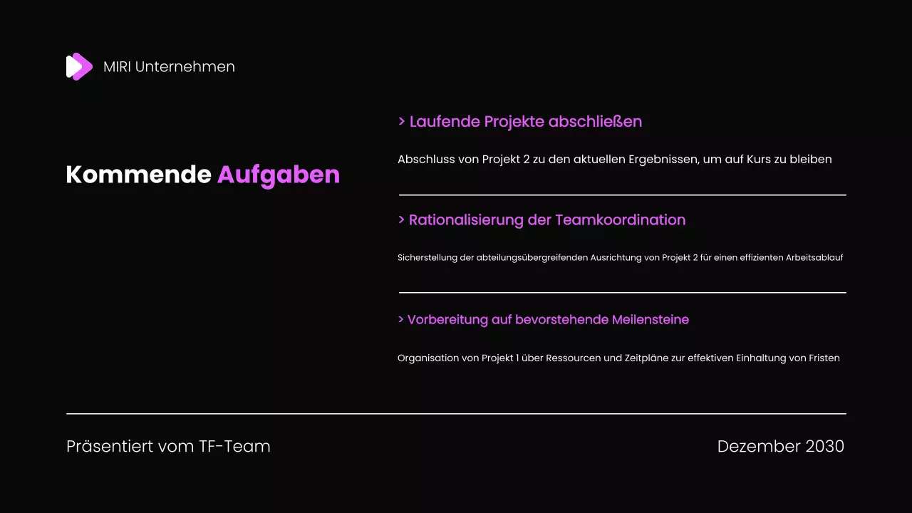 Monatlicher Rückblick Bericht Präsentation Vorlage