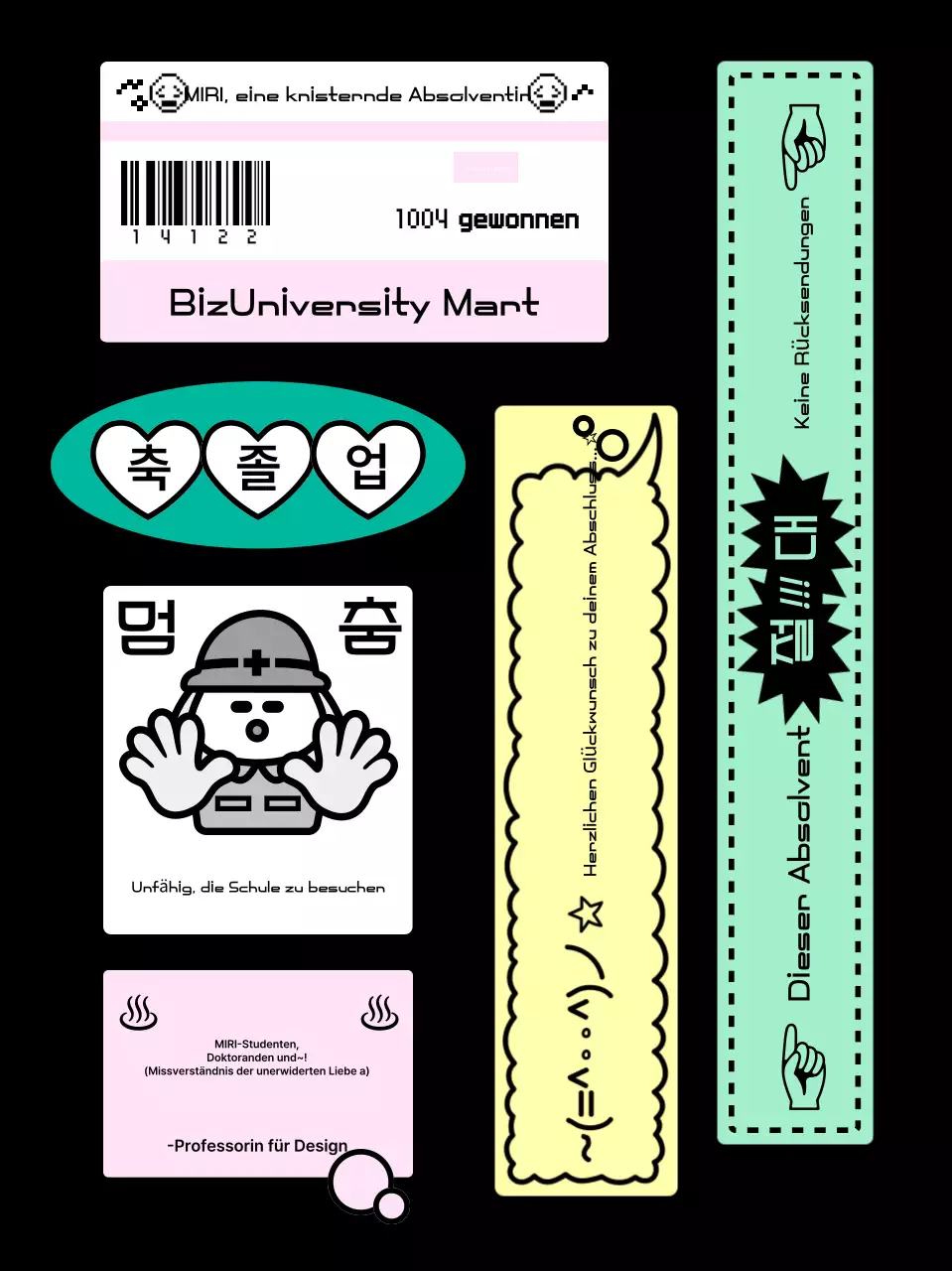 Minty Bottled Graduation Aufkleber