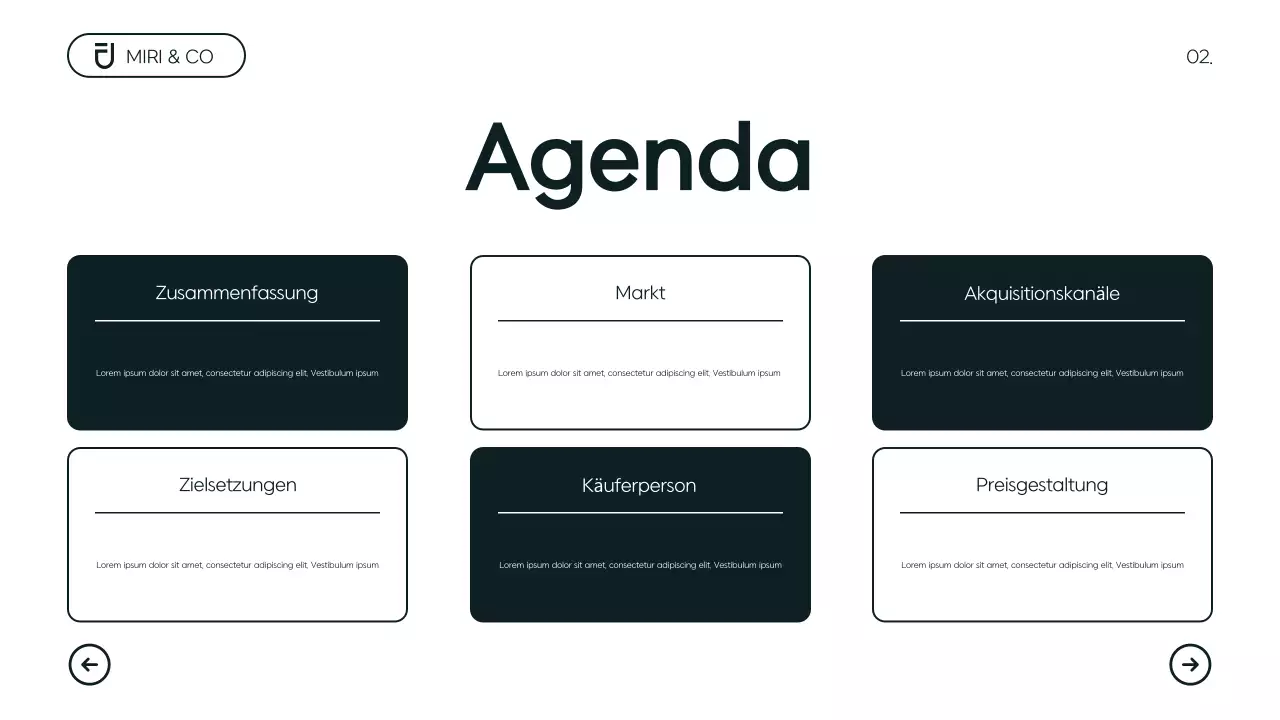 Moderner minimalistischer Geschäftsplan