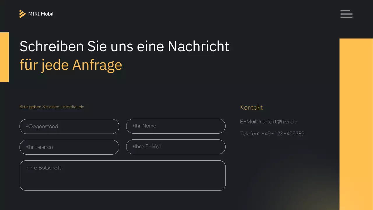 Gelbe moderne mobile Einführung