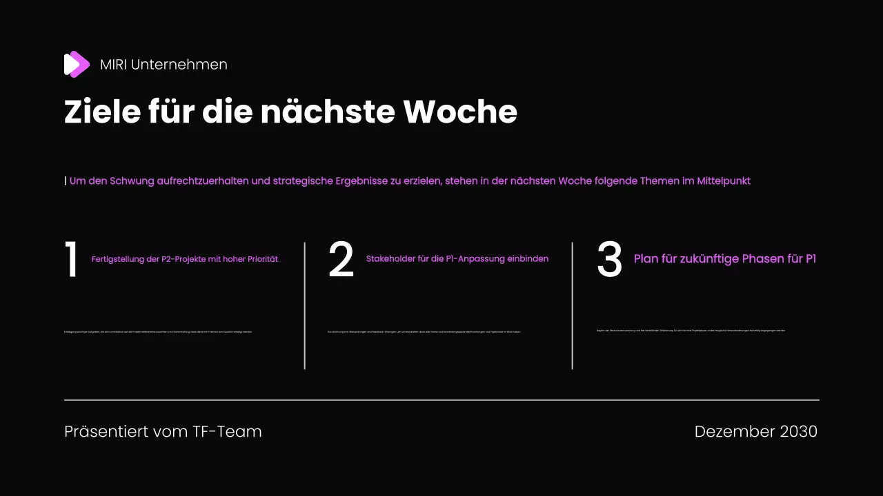 Monatlicher Rückblick Bericht Präsentation Vorlage