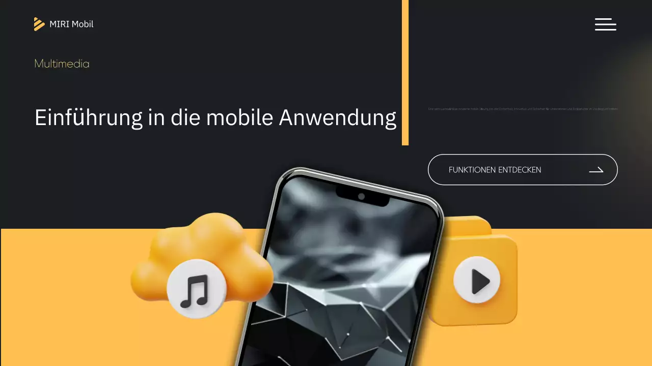 Gelbe moderne mobile Einführung