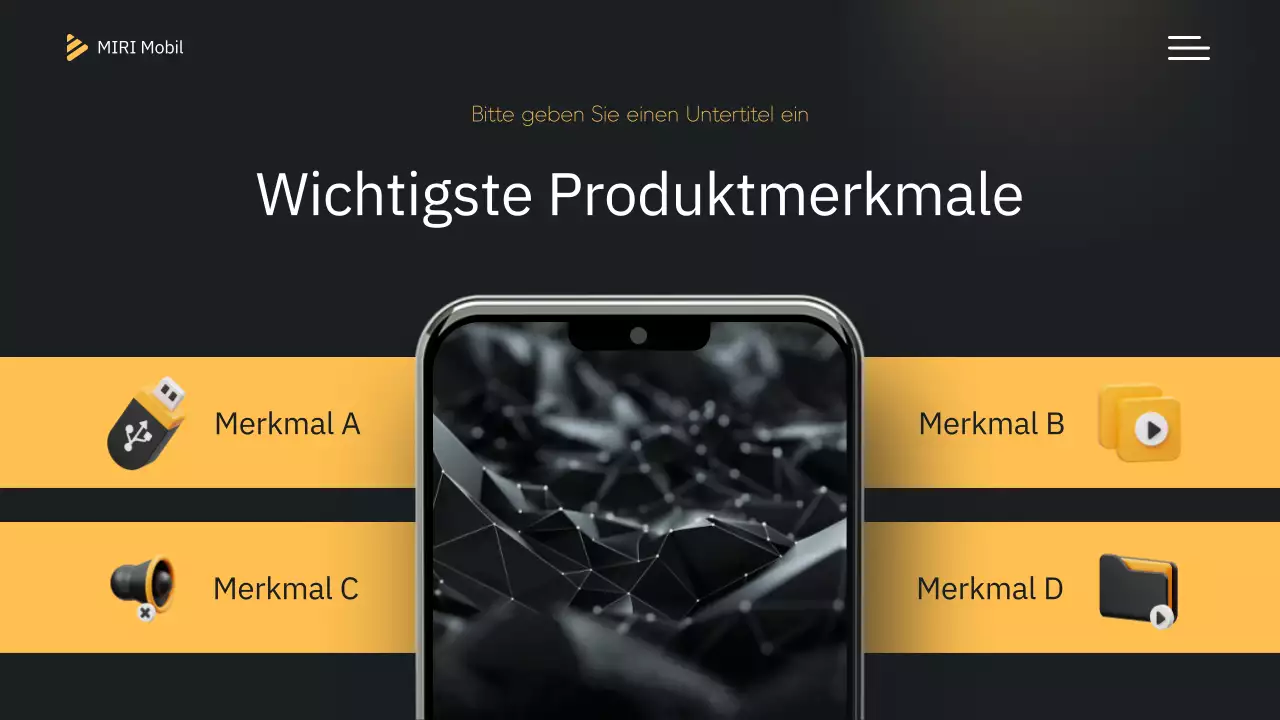Gelbe moderne mobile Einführung