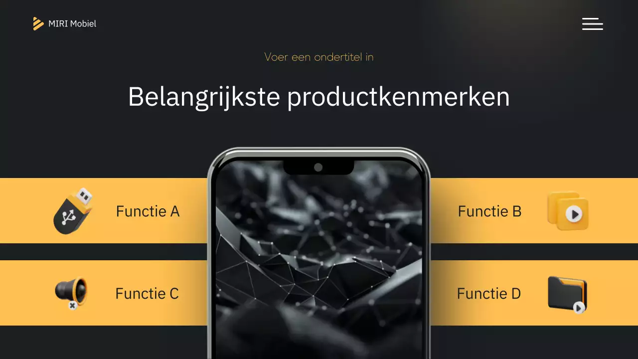 Gele moderne mobiele introductie
