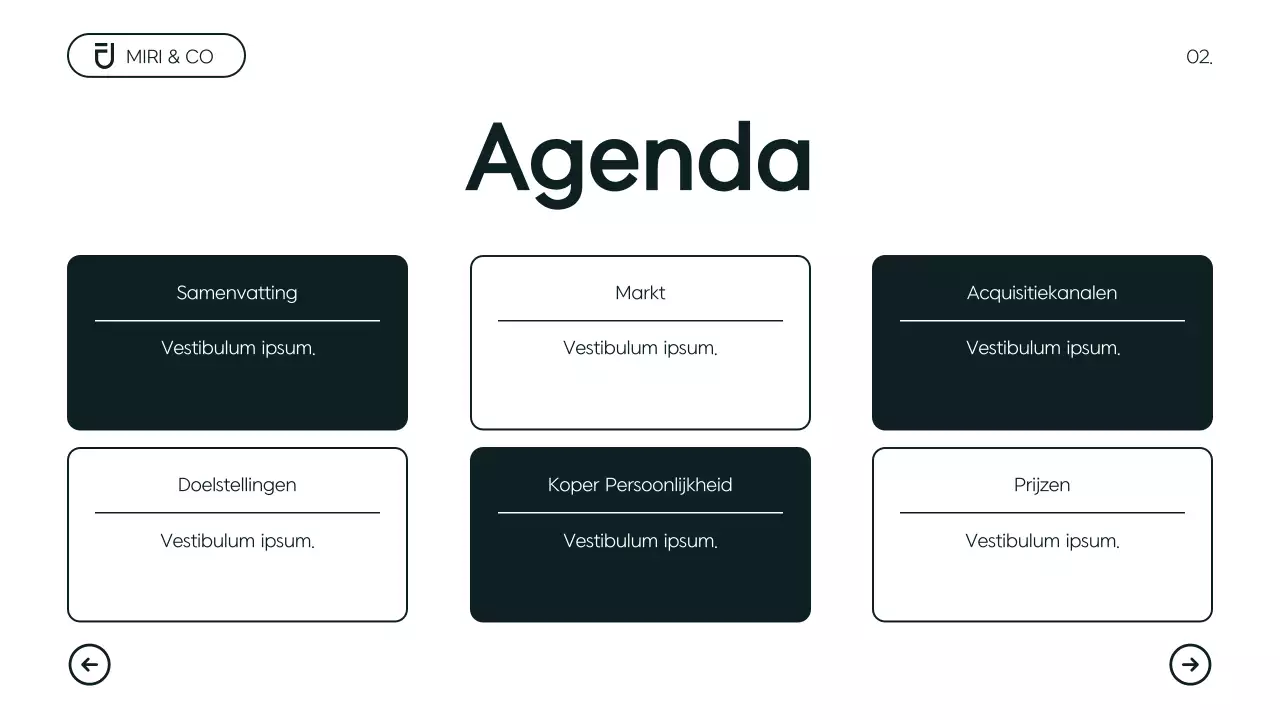 Modern minimalistisch ondernemingsplan
