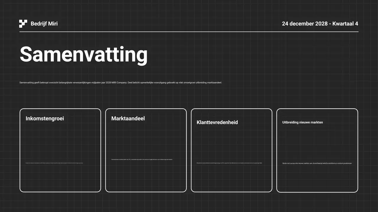 Presentatie zwart-wit jaarverslag