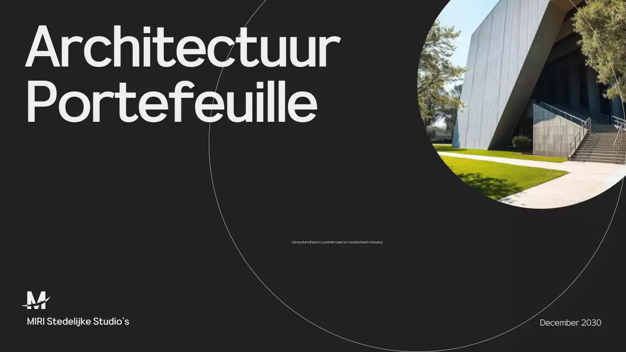 Presentatie zwart-grijs architectuurportfolio