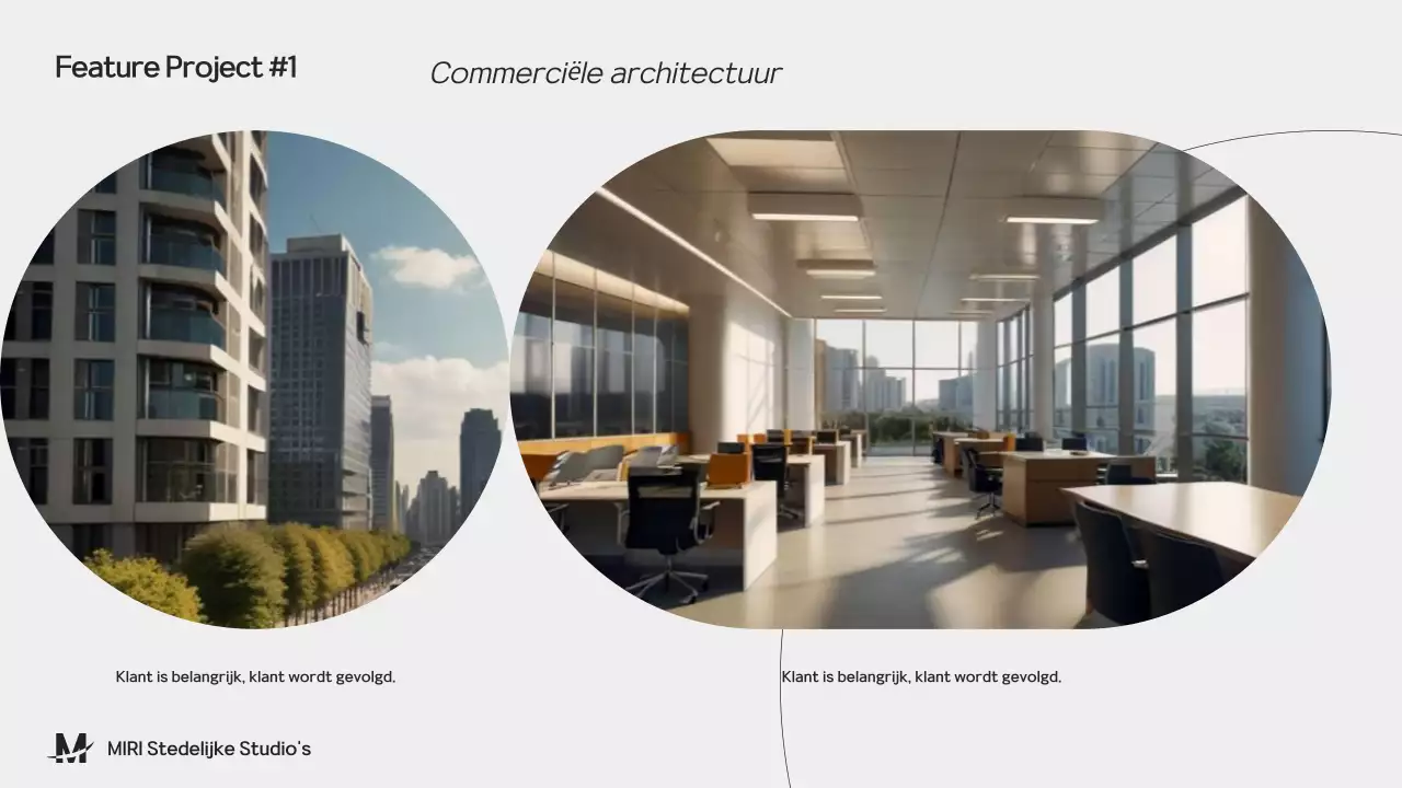 Presentatie zwart-grijs architectuurportfolio