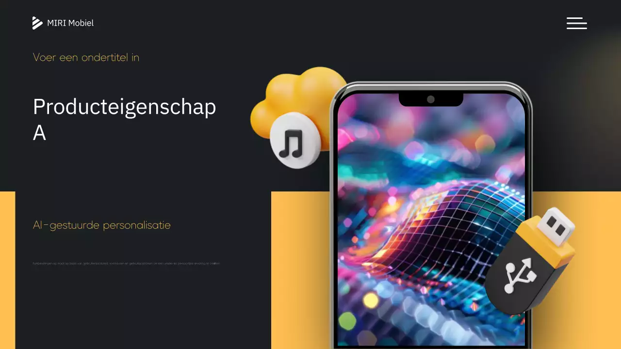 Gele moderne mobiele introductie