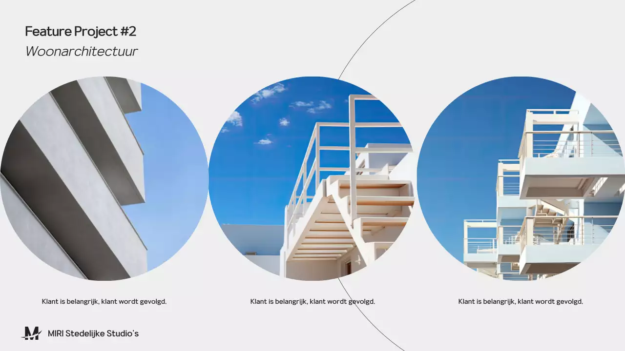 Presentatie zwart-grijs architectuurportfolio