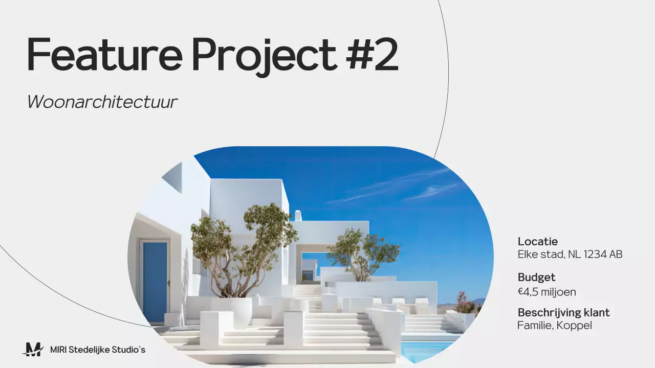 Presentatie zwart-grijs architectuurportfolio