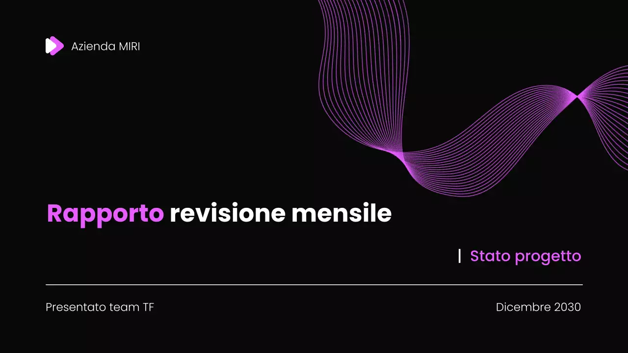 Modello di presentazione del rapporto di revisione mensile