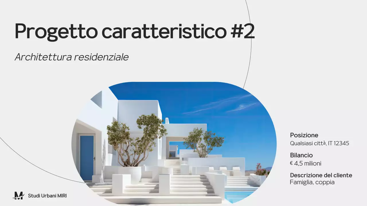 Presentazione del portafoglio di architettura in nero e grigio